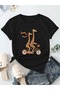 Giraffe Cycling Season Product Stylish Modern Design Printed Women's Unisex Oversize Crew Neck T-Shirt - 2