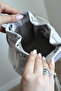 Women's Satin Silver Elegant Metal Handle Satin Textured Evening Dress Bag - 3