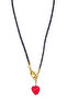 Mi̇o Colorful Drawn Natural Stone Necklace - 2