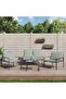 3 Piece Garden Lounge Set with Cushions Anthracite Steel