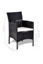4 Piece Garden Lounge Set with Cushions Poly Rattan Black - 3