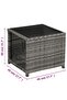 3 Piece Bistro Set with Cushions Poly Rattan Grey - 6