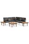 4 Piece Garden Lounge Set with Cushions Solid Acacia Wood