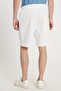 Men's Regular Fit Classic Cut 3-Pocket White Shorts with Elastic Waist - 5