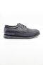 Navy Blue Genuine Leather Laced Classic Shoes 1033250186