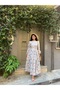 Hijab Coffee Azalea Flower Flared Dress - 7