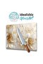 White Flowers Glass Cutting Board, Chopping Board, Presentation Table