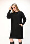Round Crew Neck Long Sleeve Pocket Side Slit Soft Texture Winter Knitwear Midi Length Pullover Tunic - 6