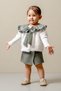Baby Girl Vest, Leather Shorts and Skirt 3-Piece Set - 4