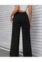 Women's Seasonal Loose Wide Leg High Waist Navy Blue Sweatpants-Asel01 - 3