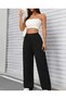 Women's Seasonal Loose Wide Leg High Waist Navy Blue Sweatpants-Asel01 - 6