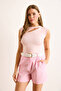Women's Pink Drop Low-Cut Shoulder Detail Cotton Modal Blouse Blz-19002881 - 3