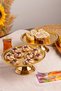 Luxury 2-Piece Round Gold Footed Cake, Cake, Cookies, Dessert, Treat, Dowry Presentation Serving Stand - 3