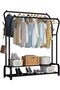 Hanging Garment Rack, Double-Rail Metal Heavy-duty Clothes Stand Rack Indoor Balcony Modern S