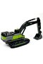 Toy Excavator Engineering Vehicle Large Size 28 Cm. Green Color Scoop Construction Machinery Metal Tip - 6