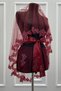 Burgundy Bridal Veil Set, Glass Beads and Pearls, Henna Night Veil Face Cover Set 6 Piece
