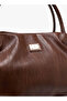 Textured Tote Bag with Double Handle and Detachable Shoulder Strap W 30 x H24 x D 16 cm - 5