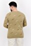 Men Crew Neck Graphic Print Long Sleeve Sweatshirt, Olive - 2