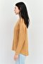 Women Crew Neck Ribbed Sweater, Dark Beige - 2