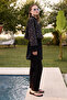 Women's Summer Theme Printed Parachute Fabric Fully Covered 3-Piece Hijab Swimsuit Set - 4