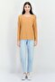 Women Crew Neck Ribbed Sweater, Dark Beige - 4