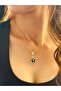 Zircon Stone Engraved Star End Women's Necklace 24 cm - 3