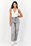 Women Mom Fit Rip Non Stretchable Jeans, Grey - 2