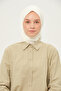 Plain Chiffon Square Scarf Cream Non-Slip Breathable Fabric 90X90 cm - 4