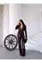 Women's double belted blazer jacket pants set