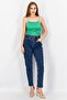 Women Square Neck Sleeveless Shirred Top, Green - 3