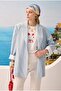 Modal Loose Cut Blazer Jacket Baby Blue