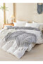 King size 6 piece boho bedding set in black and white without filling 220x240cm. - 3