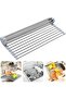 Over The Sink Dish Drying Rack, Roll Up Sink Dish Drainer Rack Multipurpose Foldable Kitchen