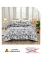 King size 6 piece bedding set with gray leaf pattern, very soft quality. - 4