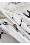 6 piece king size bed linen set in Scandinavian style with marble pattern 220x240cm. - 6