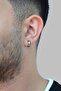 Men's Steel Compression Cartilage Earring Gray Black - 2