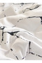 6 piece king size bed linen set in Scandinavian style with marble pattern 220x240cm. - 5