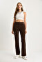 Women's Brown Grass Detailed Flared Trousers 60283472 - 4