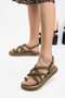 Women's Straw Khaki Flip Flops Summer Sports Sandals - 3