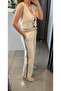 Elastic Waist Wide Leg Trousers Natural - 3