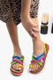 Women's Straw Multicolor Flip Flops Summer Sports Sandals - 4
