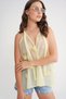 4719 Women's Floral Detailed Transparent Tie-Up Blouse Yellow - 5