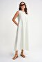 4690 Women's Crew Neck Zero Sleeve Midi Parachute Dress Sage - 3