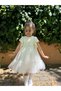 Baby Girl Cream Dress Zero Sleeve Ruffled Tulle Tutu Birthday Party Wedding Special Occasion Girl Dress - 4