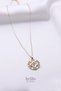Shamrock Motif Zircon Stone Gold Steel Ended Necklace - 2