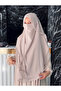 Hanique Beige Only Top Shaded Oval Sufle Veil - Full Coverage Hijab - Hajj Umrah Sufle Khimar - 2