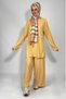 Women's Tunic Pants Bottom Top Double Comfortable Fit Hijab Suit Beige - 3