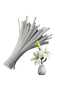 25 Pieces of White Chenille, Feathered Wire Suitable for Flower Making, 30 cm 6 mm