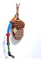 Handmade Bonito Shaped Bag Charm with Owl and Beads Detail