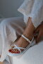 Soft Gold Metal Ring Detailed Ribbed Sandals